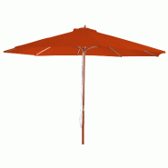 Décoshop26 - Parasol de jardin parasol diamètre  3m polyester/bois couleur terre cuite 04_0008013 - Bois massif 3000262429691