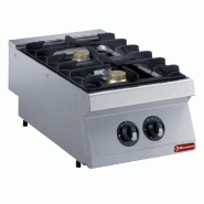 Diamond - Cuisinière gaz 2 feux, 2x 5,5 kW -TOP- - réf. G17/2F4T-N - gris inox AKS-G17/2F4T-N