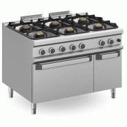 Fourneau à gaz - 6 feux - 3x7 + 3x11 kW - Avec four à gaz - Arilex - 0637902654835