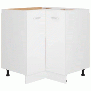 Helloshop26 - Armoire d'angle basse moderne rangement cuisine 75,5 x 75,5 x 81,5 cm en bois d'ingénierie blanc 02_0047701 - blanc Bois massif 3000234