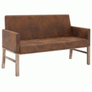Helloshop26 - Banc banquette avec accoudoir 140 cm marron similicuir daim 02_0010828 - 3000595447768 Helloshop26 - Banc banquette avec accoudoir 140 cm marron similicuir daim 02_0010828 - 3000595447768