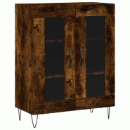 Helloshop26 - Buffet bahut commode armoire meuble de rangement organisateur cuisine salle de séjour salon 69,5 x 34 x 90 cm bois 02_0031060 - verre 3