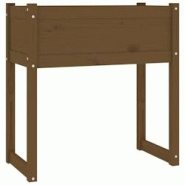 Helloshop26 - Jardinière bac lit surélevé plantes fleurs terrasse jardin 78 x 40 x 81 cm bois massif de pin marron 02_0037861 - 3000217833221