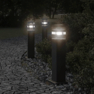 Helloshop26 - Lampadaires d'extérieur 3 pcs 50 cm aluminium noir 02_0042549 - noir aluminium 3000218183622