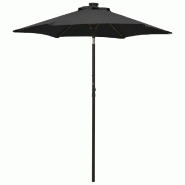Helloshop26 - Parasol avec lumières led 200 x 211 cm aluminium noir 02_0008091 - noir aluminium 3000433147768
