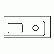 KBS Gastrotechnik KBS Table d'arrivée 1 cuve, montage à droite avec rebord pour trou d'évacuation 1200x700x850 mm - inox 20390013