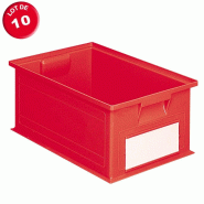 Lot de 10 caisses plastiques cp 27 litres rouges_0