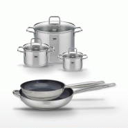Lot Poêles 28/32 cm & Faitouts 16/20/26 cm Elo Profi Therm Platinum - gris inox 3176239953183