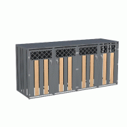 Merax cache-poubelle, 264x80x118.5 cm, couvercle rabattable, gris - gris métal OT1078S2