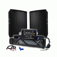 Pack Sono DJ BM SONIC Amplificateur 1000W, Paire d'Enceintes Passives 2x300W, Table de Mixage,Casque, Câbles et Micro+Clé 32G - 3666638038203