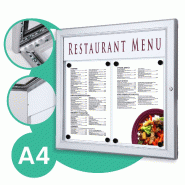 SHOWDOWN Displays Exposiciónate Porte-menu Extérieur Logo 2 x A4 Portrait SCZ2xA4 - argenté aluminium SCZ2xA4