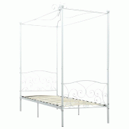 VidaXL Cadre de lit à baldaquin sans matelas blanc métal 90x200 cm Modèle Mervelion - 284468
