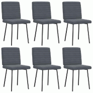 VidaXL Chaises à manger lot de 6 gris foncé velours Modèle Marnel - 3315527