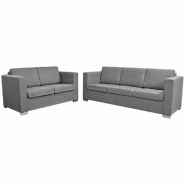 VidaXL Ensemble de canapés deux pièces Tissu Gris clair  Modèle Ysé - 8718475550303
