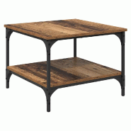 VidaXL Table basse Bois Ancien 55 x 55 x 40 cm Bois d'ingénierie Modèle Brise - 881899