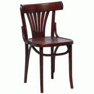 Chaises bistro avec dossier en éventail en bois courbé noyer - Lot de 2 - CF143 | Fameg_0