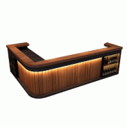 Comptoir bar sur mesure, bar d’angle, comptoir restaurant, accueil, marron 220x60cm【Hutaohei 220 ZJ60】 - marron 738191819537