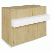 Comptoir Cage chêne clair repose sac blanc 1 tiroir 2 tablettes 120x60/76x93cm