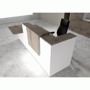 Comptoir d'accueil bi-colore avec PMR Delta et réhausse - Gauche, Blanc, Non, 282, Chêne grisé_0