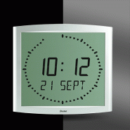 Horloge numérique LCD Cristalys Ellipse - 1,5V, Radio ALS, boîtier aluminium - BODET