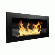 Divina Fire Cheminée au bioéthanol murale ou encastrée Livorno Noir L 90 x P 12 x H 40 avec vitre - noir 8055829980967