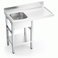 Evier pour lave-verre une cuve, égouttoir à droite 1000x550x850 mm. - inox FRI054230