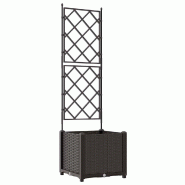 Helloshop26 - Cache-pot de jardin moderne extérieur épuré 40 x 40 x 143 cm en acier marron 02_0058511 - marron acier 3000240628375