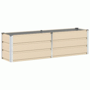 Helloshop26 - Jardinière moderne polyvalente intérieur extérieur 160 x 40 x 45 cm en acier ivoire 02_0059139 - acier 3000240970795