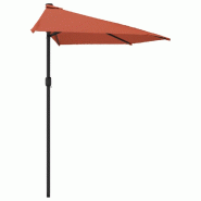 Helloshop26 - Parasol de balcon et mât en aluminium 270 x 135 x 245 cm orange 02_0008312 - 3000444347768
