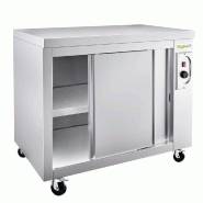 Meuble bas inox chauffant 1000x700 mm sur roulettes PREMIUM - GOLDINOX - gris inox 3701770819799