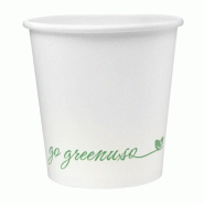 MONOUSO - Gobelet en Carton "Go Green" Blanc 4Oz/120ml Ø6,2cm (50 Utés) - 8435771424991