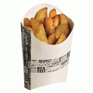 Pochette à frites carton blanc décor District 13,5x8,5x16cm - par 1200