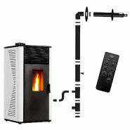Poêle à granulés étanche Anita 12 kW Blanc Sannover + Kit d'installation Complet - 3760401213337 Poêle à granulés étanche Anita 12 kW Blanc Sannover + Kit d'installation Complet - 3760401213337