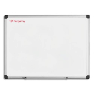 Pergamy tableau blanc émaillé magnétique, cadre aluminium, format : l180 x h90 cm