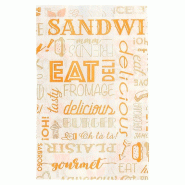Sachet papier ingraissable sans PFAS hot dog Parole orange 12+7x18cm - par 500