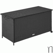 TecTake GmbH tectake Boîte de rangement Kuusamo, en rotin, avec structure en aluminium et roulettes  Noir - noir multi-matériau 406422_0