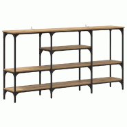 VidaXL Table console avec étagère chêne artisanal 160 x 29 x 80 cm Modèle Flex Élégance - 883557