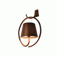 Zafferano Applique Led Poldina Corten Avec Crochet, Rechargeable Et Dimmable Avec Batterie Jusqu'À 12 Heures - marron 8056300197089