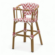 Bistromania Chaise haute bébé ALMA - Tressage Rouge et Blanc - EA236