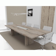 Grande table de réunion rectangulaire TAK - Mobel Linea. - Oui, 300, Chêne grisé_0