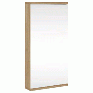 Helloshop26 - Armoire de salle de bain à miroir d'angle 30 x 24 x 60 cm rangement pratique design épuré en bois d'ingénierie chêne 02_0047280 - v