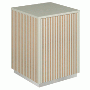 Podium 1 porte push-pull Vertigo T01 MDF naturel et blanc mat 45x45x60cm