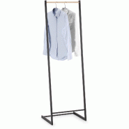 Portant minimaliste en métal et bois – 50 × 40 × 160 cm – Noir - métal FN21696