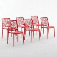 RATTATAN Set 6 Chaises en polypropylène avec fibre de verre empilables pour extérieur et jardin, bar et restaurant, cuisine design moderne - ANNA - RATTATAN Set 6 Chaises en polypropylène avec fibre de verre empilables pour extérieur et jardin, bar et restaurant, cuisine design moderne - ANNA -