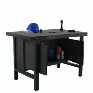 SimonRack Table de travail d’atelier, 1200x730 mm, armoire, plateau métallique, Charge 600 kg, Noir - BT-6 - noir métal 8425437126130