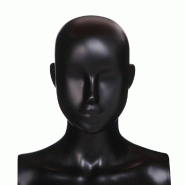 Tête femme abstraite pour mannequin modulable noir mat