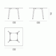 Table de réunion carrée Arky - Non, Blanc, Anthracite