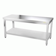 Table de travail en inox soubassement 1500 x 500 mm avec renfort PREMIUM / GOLDINOX - gris inox 3701770804702 Table de travail en inox soubassement 1500 x 500 mm avec renfort PREMIUM / GOLDINOX - gris inox 3701770804702