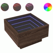 VidaXL Table basse avec LED chêne marron 50x50x30 cm bois d'ingénierie Modèle Concorde Design - 847510