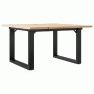 VidaXL Table basse cadre en O 70x70x40 cm bois de pin massif et acier Modèle Polaris Ronde - 8721102673979